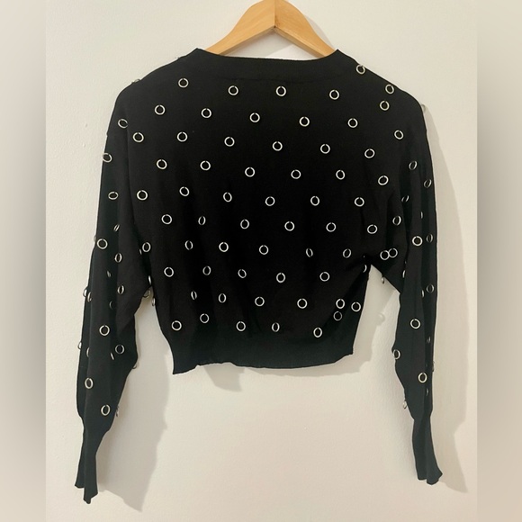 Zara Cropped Ring Embellished Sweater - Picture 2 of 5